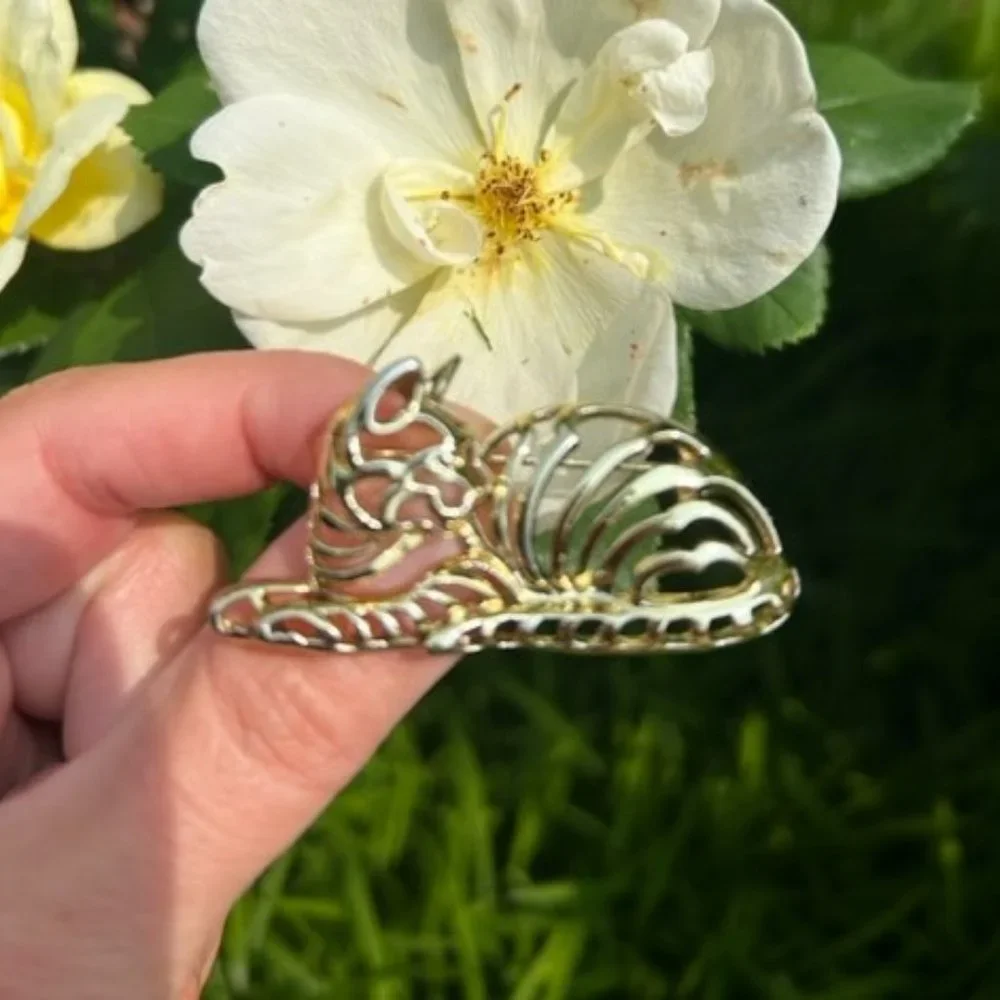 SALE 💚💚VTG DANECRAFT Gold Filigree Cat BROOCH